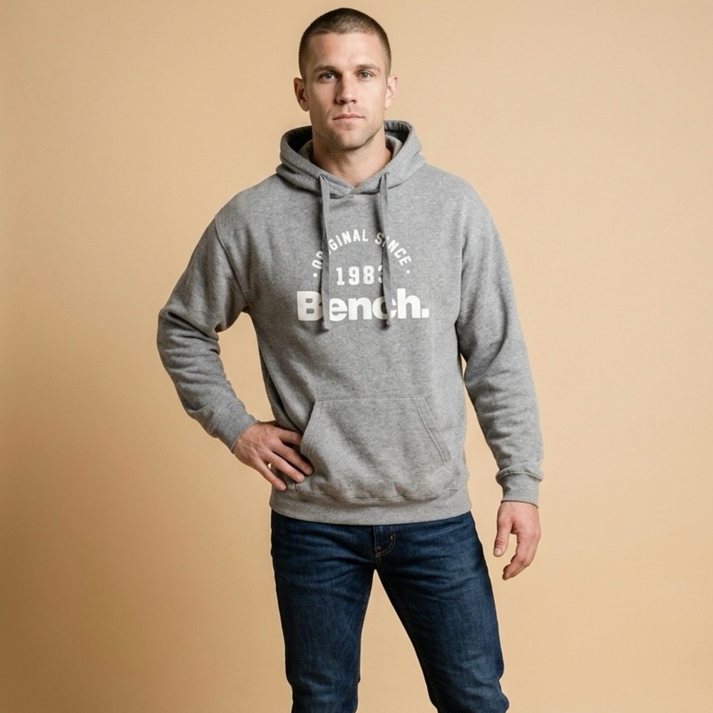 Bench Grey Pullover Hoodie with White Logo